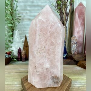 0873 XL Rose Quart Crystal Tower - 7 Inches Tall and 3-1/2+ Pounds
